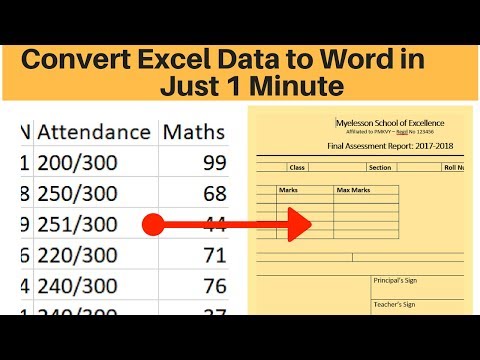 Convert Excel Marksheet to Word Marksheet