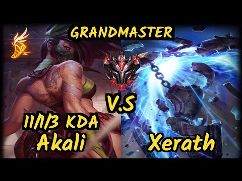 FTW Xaky (AKALI) vs XERATH - 11/1/3 KDA MID GAMEPLAY - EUW Ranked GRANDMASTER