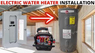 HVAC: 50 Gallon Rheem Electric Water Heater Installation (Electrical & Plumbing Installation) DIY