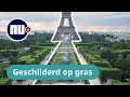 Artiest onthult 600 meter lang kunstwerk bij Eiffeltoren | NU.nl