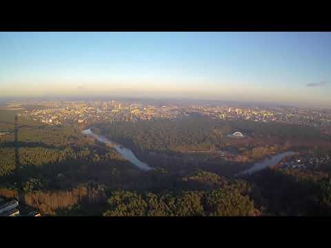 Cloudy day in Vilnius from the TV Tower (above the clouds)