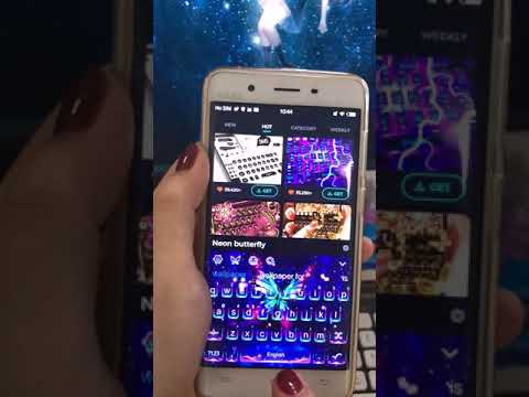 Shiny 3D Neon Butterfly Keyboard Theme