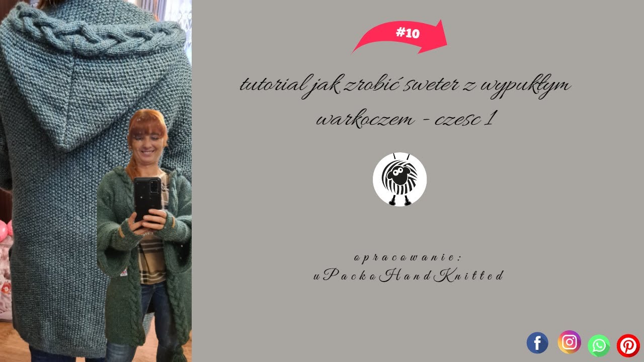 Oversize sweter wykonany ryżem. Sweter z wypukłym warkoczem - część 1