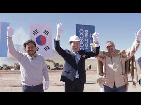 Sáenz y autoridades de Posco pusieron en marcha la obra de la primera planta comercial de hidróxido de litio