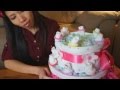 How To Make A Diaper Cake For Baby Girls - YouTube