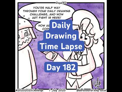 Daily Drawing Challenge - 1 July 2025 Day 182 - 2025 20-25 Challenge #drawing #dailydrawing #art