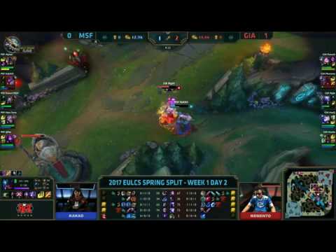 MSF KaKAO outplay and then gets outplayed - MSF vs GIA EU LCS Spring 2017