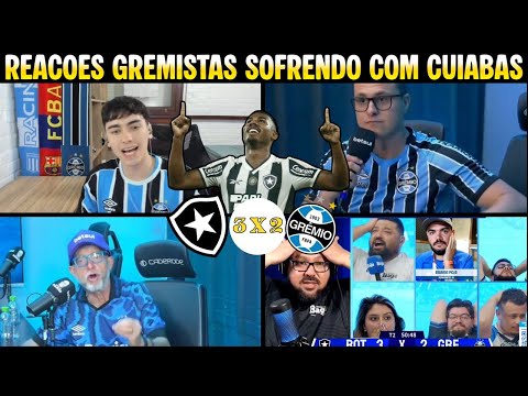 REAÇÕES GREMISTAS REVOLTADOS EM BOTAFOGO 3 X 2 GREMIO - CUIABANO FAZ DE NOVOO !!! DECRETO DO EX