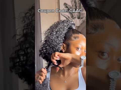 Extend Curly Ponytail On Natural Hair✨Short Blunt Cut | Crazy Soft Curly Hair Ft.@UlaHair