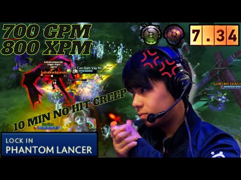Phantom Lancer By Ana 10 Min No Hit Creep ! ComeBack Late Game 700 GPM 800 XPM | Ana Moment 445