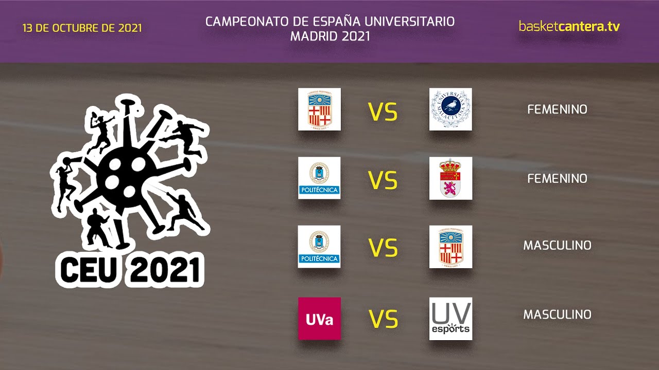 Campeonato España Baloncesto Universitario 2021. VÍDEO 6 - Partidos Sede U. Politécnica - Día 2 (mañana)