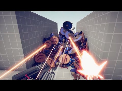 Gatling Gun Hallway vs 100 Shield Units - TABS | Totally Accurate Battle Simulator