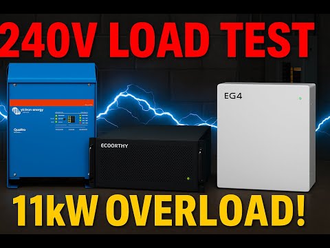 Victron Quattro 48v 10kva inverter load test part 2  with 240v auto transformer| EG4 Battery