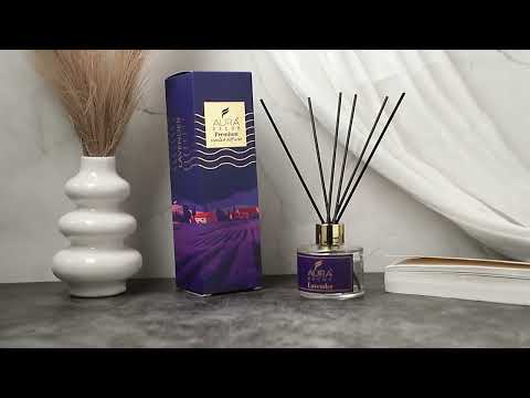 AuraDecor Reed Diffuser Set with Black Fibre Reed Sticks RD200