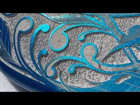 Custom Laser Engraved Blue Sparkle and White Fender Strat Guitar Body with White & Silver Mirror Pickguard & Tremolo Cover HSH, HSS, SSS Setup Available image 11