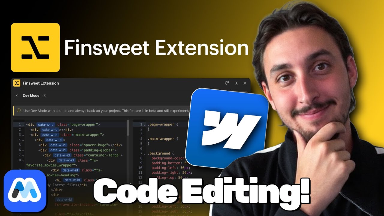 FINALLY you could edit Webflow Code (Finsweet Extension!)