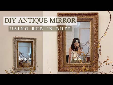DIY Antique Gold Mirror Using Rub 'n Buff