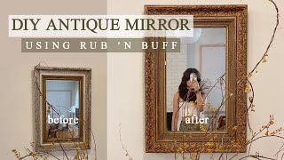 DIY Antique Gold Mirror Using Rub 