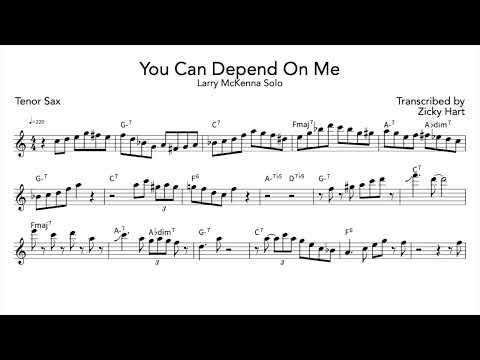 Larry McKenna Sax Solo Transcription - "You Can Depend On Me"