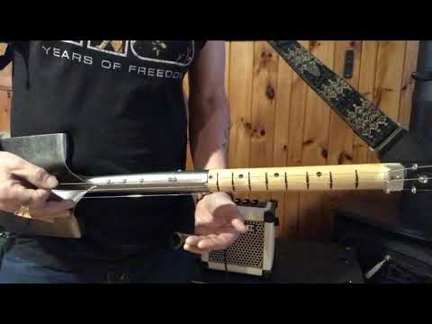 Bad to the bone easy beginner slide  lesson for 3 string  shovel guitar