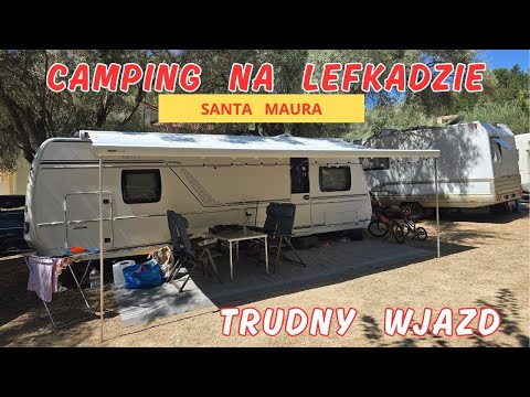 GREECE and the SANTA MAURA campsite in LEFKADA, steep access to campsite #37