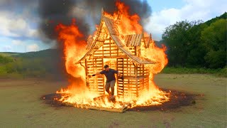 Download lagu I'm Building a £0 Pallet House in the Forest - BURNED! mp3