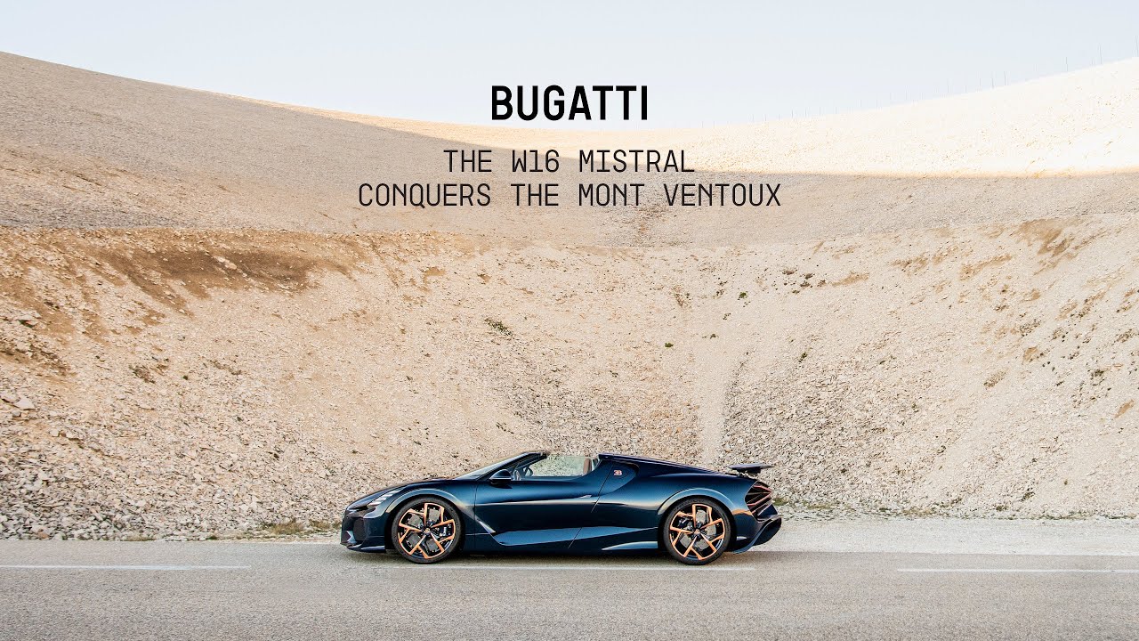 The BUGATTI W16 MISTRAL conquers the Mont Ventoux
