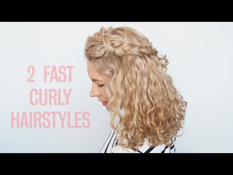 Curly hairstyles in seconds! Two fast half up...
