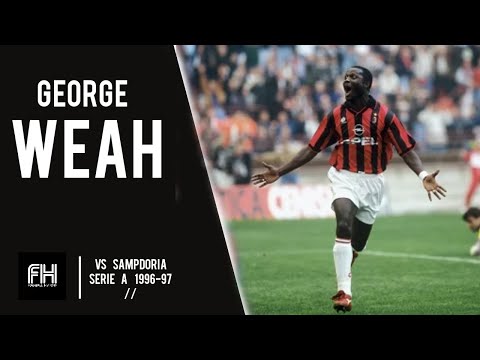George Weah ● Goals and Skills ● AC Milan 2-3 Sampdoria ● Serie A 1996-97