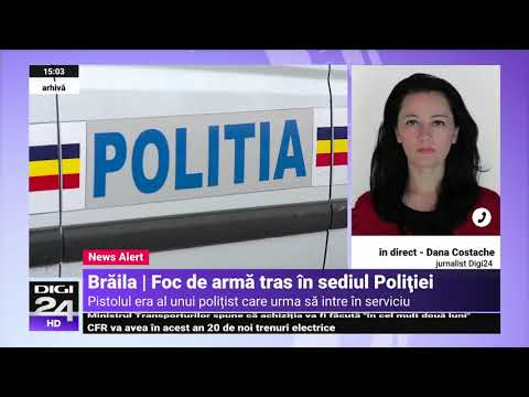 Un jandarm din Brăila a luat pistolul aflat pe birou și a tras accidental un foc în podea