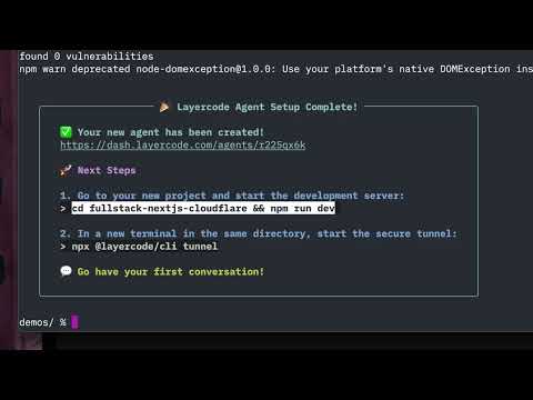 How to use Layercode CLI to create a voice AI agent