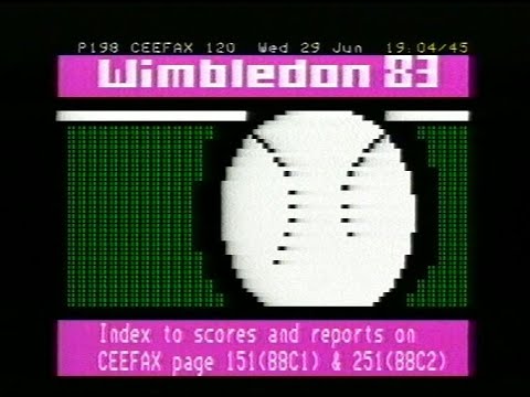 Wednesday 29th June 1983 BBC1 - Wimbledon - Tennis - Ceefax - Blackadder- Triangle - Rare Recording