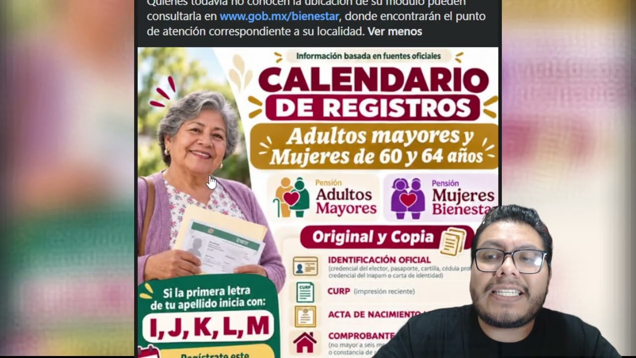 HOY 21 DE OCTUBRE estas letras les toco registro a pensión adulto mayor y pensión mujeres bienestar