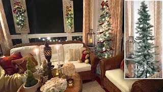 6ft Flocked Christmas Tree DIY-DT | Decorating Outdoor Holiday Spaces for Less