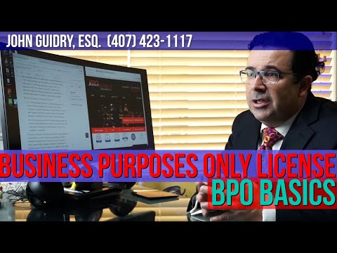 Business Purposes Only license (BPO), The Basics