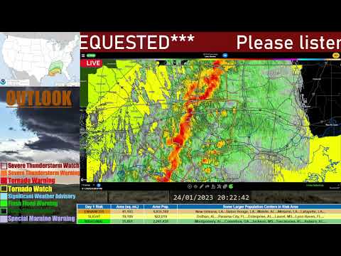 Severe T-Storm Warning LA 1/24/23 (NWR) EAS#745