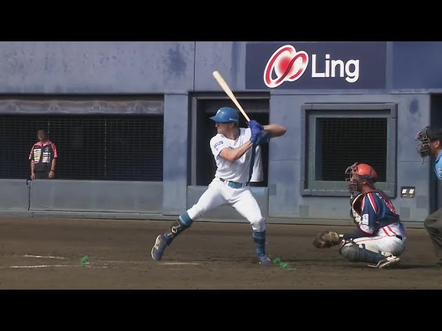 【ファーム】代打起用に応えて13点目!! ファイターズ・スティーブンソンのタイムリー2ベース!!  2024年8月14日 北海道日本ハムファイターズ 対 オイシックス新潟アルビレックスBC