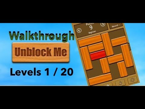 Unblock Me Levels 1-20 Walkthrough Gameplay Android/iOS - YouTube
