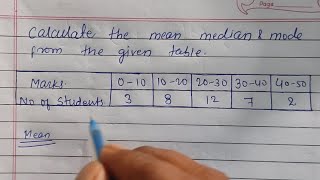 Statistics - mean,mode & median for a grouped frequency data || Continuous series || Devprit