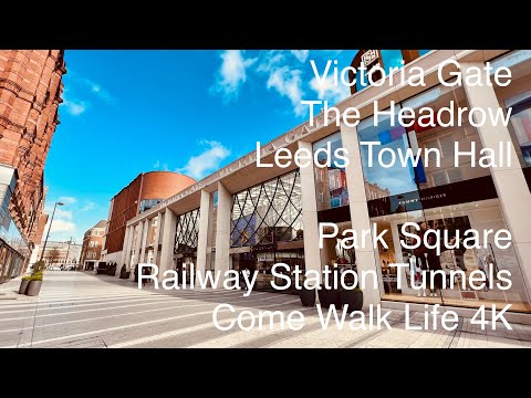 Leeds Walk | Victoria Gate - Leeds Station Modern Entrance | Interesting City Architecture 4K