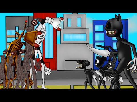 Cartoon Cat,Dog,Mouse And Rabbit Vs Megahorn,Great Mother Megaphone,Siren Head And Light Head