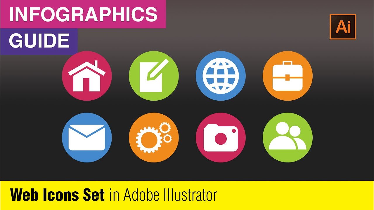 Illustrator Web Symbols | Web Icons Set Tutorial | Vector Icons Set