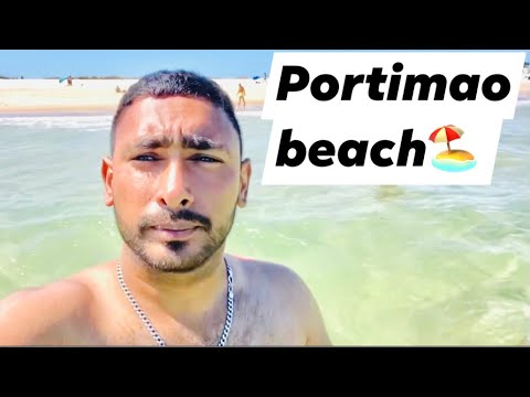 Portimao beach walk people enjoy sunny🌞 day