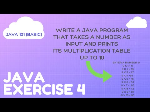 Java Exercise 4 Printing Multiplication Table of a Number Java 101