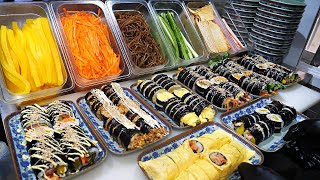 1000 units sold out per day! Famous celebrities also visit! Egg Omelette Gimbap / Korean street food