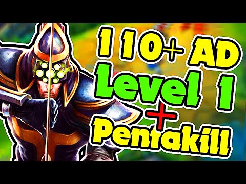 110  AD LEVEL 1 MASTER YI - 1v5 PENTAKILL