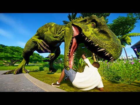 Indominus Rex Vs 10000 PEOPLE  - Jurassic World Evolution Indominus Rex Breakout and Eat Guests