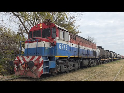 [4K] Variado y colorido tren cargado de NCA con la FIAT GAIA 1350Hp 6272 pasando por Marcos Juárez!!