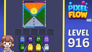 Pixel Flow Level 916 Solution Walkthrough