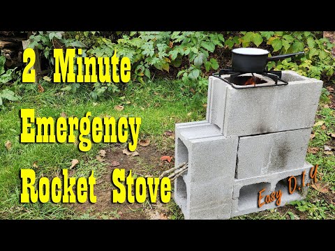 2 Minute Emergency Rocket Stove ~ Affordable Cinder Block Rocket Stove